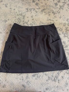 Athleta Black Athletic Skort with Zip Pocket